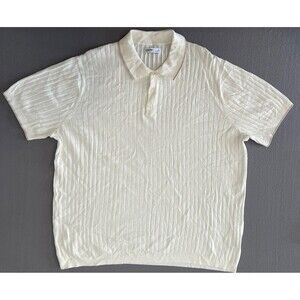 Sonoma Men's Ivory Short Sleeve Supersoft Sweater Polo Shirt Size XXL Golf NWT